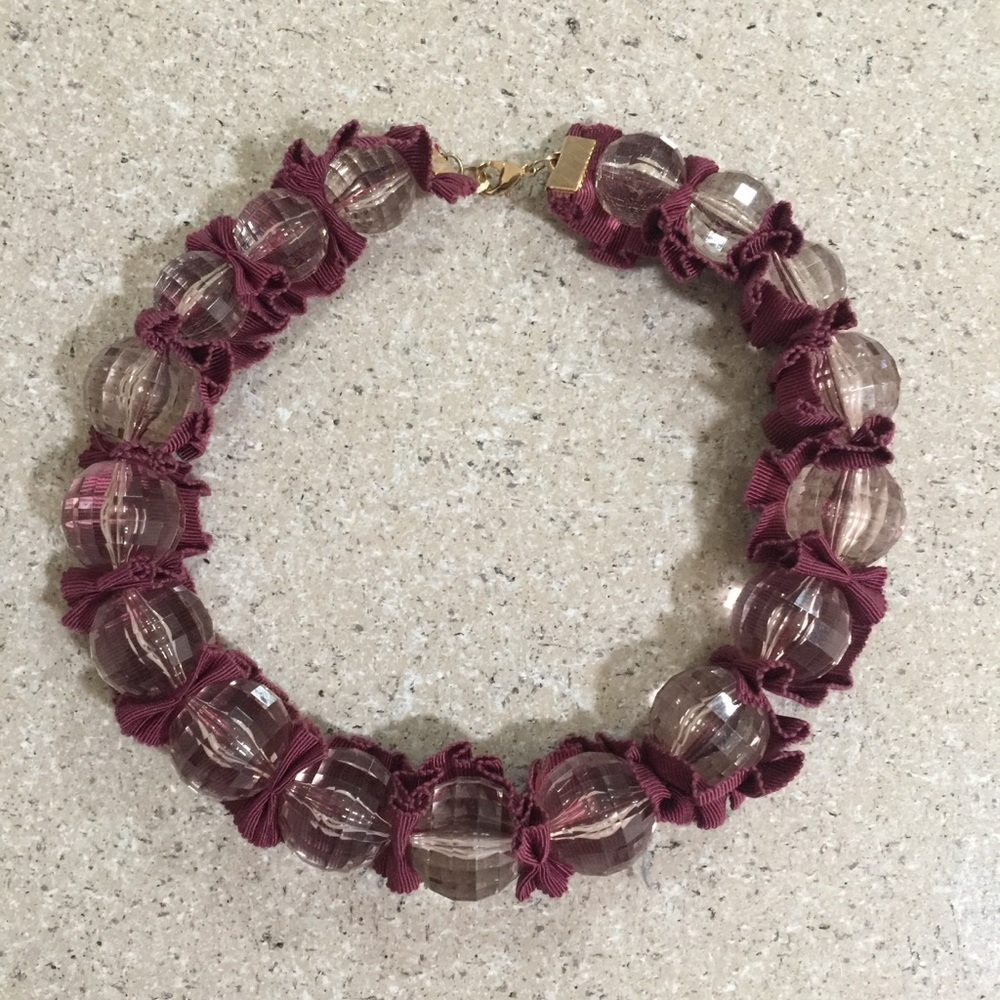 Anthropologie ribbon bauble necklace